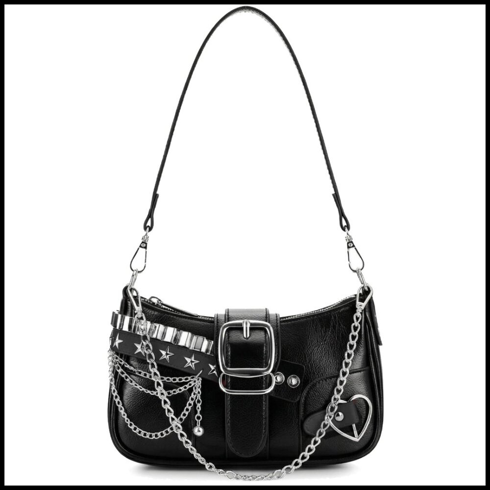 Y2K Shoulder Bag Retro Star Pattern Denim Crossbody Punk Style Handbag